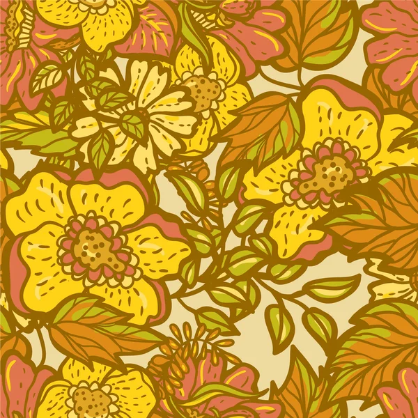 Fondo floral sin costuras — Vector de stock