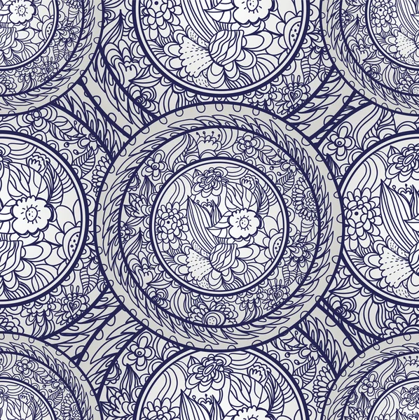 Орнаментальный круглый цветочный узор — стоковый вектор