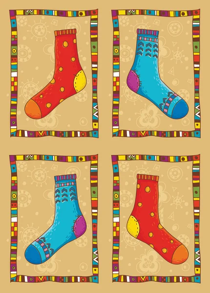 Roztomilý kreslený vzor s ponožkami — Stockový vektor