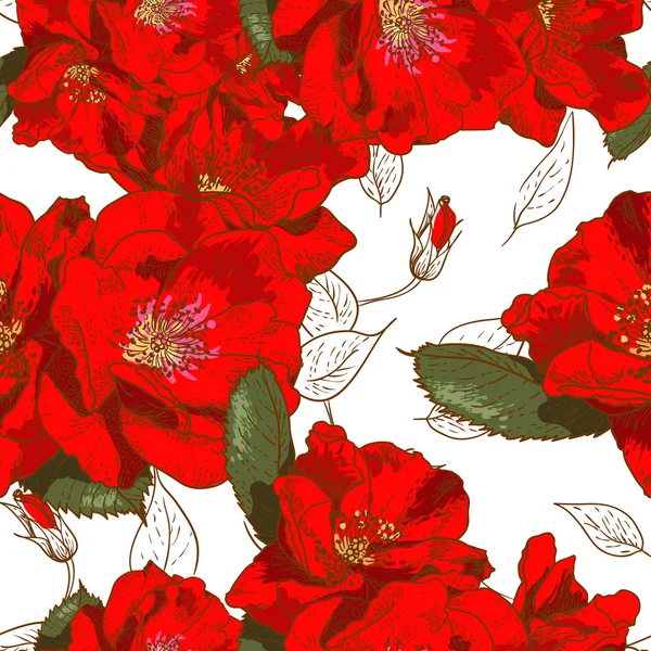 Beau motif floral sans couture — Image vectorielle