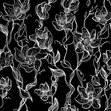 çiçek desenli sorunsuz, vintage tarzı çiçekli sonsuz doku. duvar kağıdı arka plan.