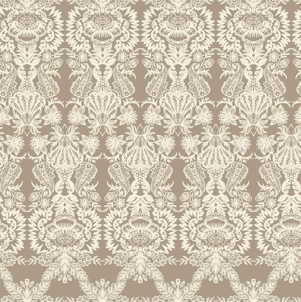 Bezešvé vinobraní pozadí Vektorové pozadí pro textilní design. Tapeta, pozadí, barokní vzor — Stockový vektor