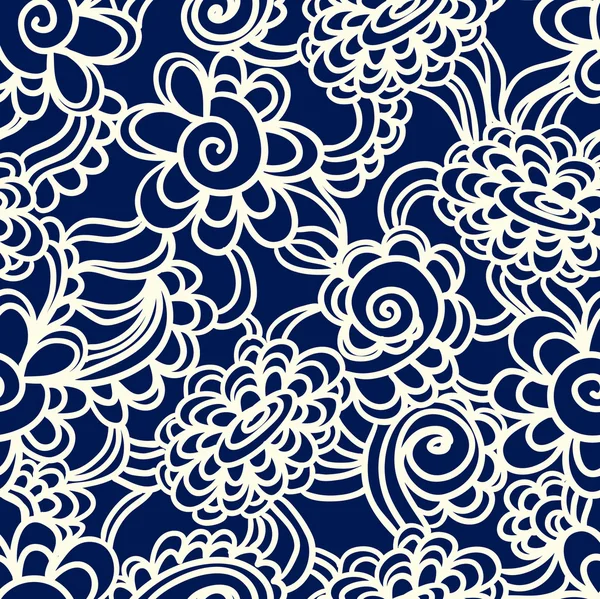 dalgalar ve curl ile sorunsuz çiçek arka plan deseni