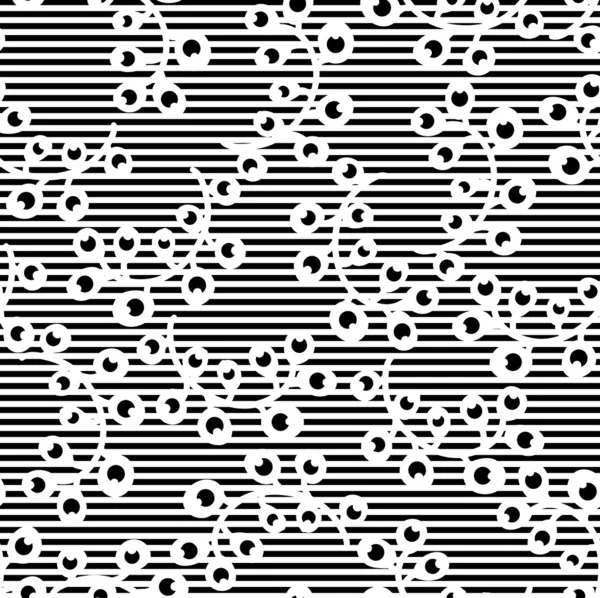 Černá a bílá bezešvé vzor bezešvé pozadí abstraktní s listy a květy — Stockový vektor