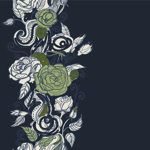 Bloemmotief naadloze, eindeloze textuur met bloemen in vintage stijl. achtergrond, achtergrond. — Stockvector