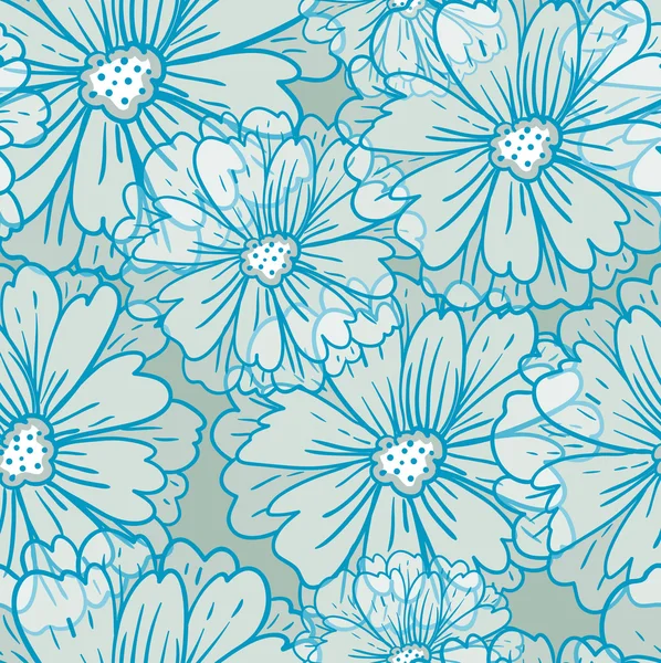 Naadloze bloesem veldboeket patroon. Floral achtergrond. — Stockvector