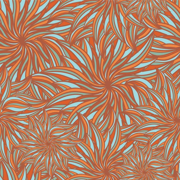 Textura con flores abstractas Doodle círculos sin costuras — Vector de stock