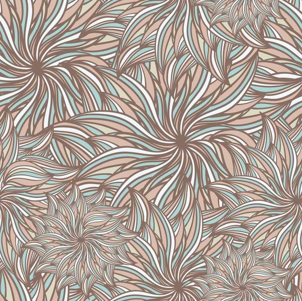 Textura com flores abstratas Círculos de doodle sem costura — Vetor de Stock