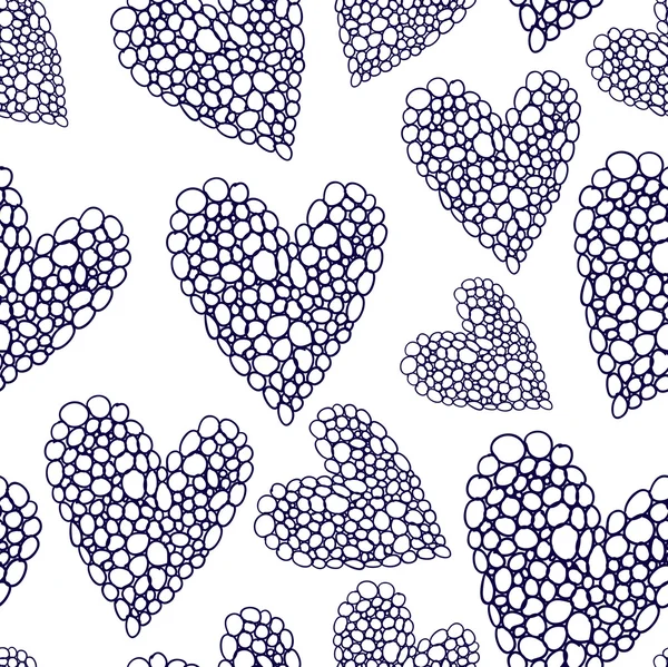 Patrón corazones sin costuras de San Valentín Fondo de pantalla, fondo con corazones — Vector de stock