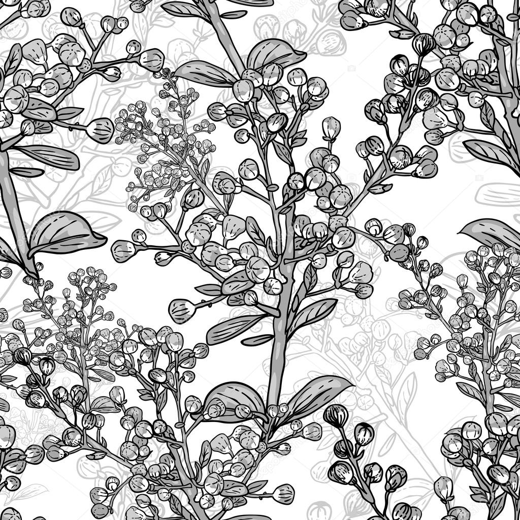 Floral monochrome ornament with branches — Stock Vector © Depiano #28565677 Floral monochrome ornament with branches — Stock Vector © Depiano #28565677