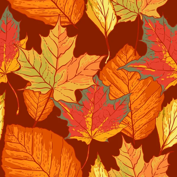 Nahtloses Muster mit Blättern — Stockvektor