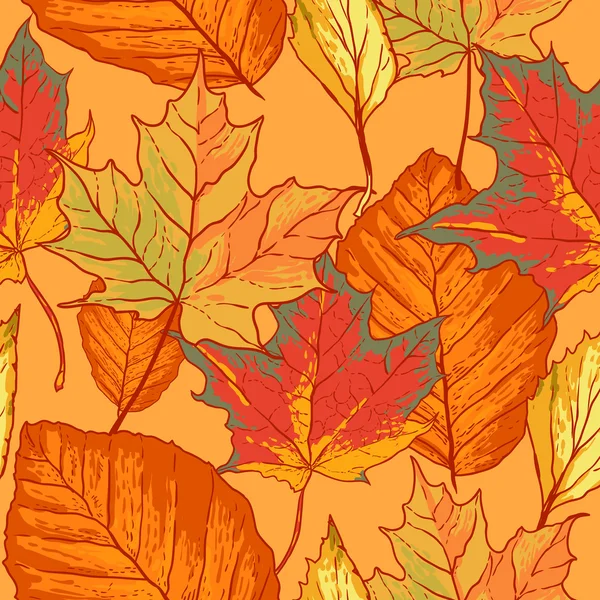 Seamless pattern with leaves — Stock Vector