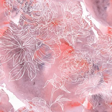 suluboya çiçek sorunsuz arka plan