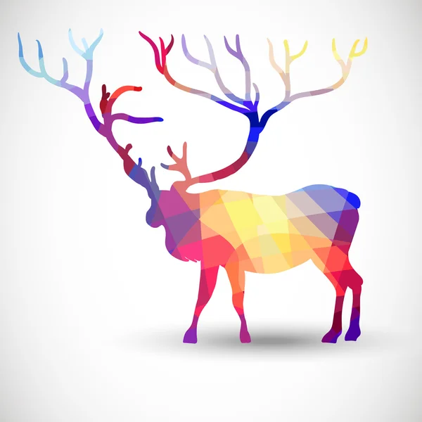 Silhouette un cerf de formes géométriques — Image vectorielle