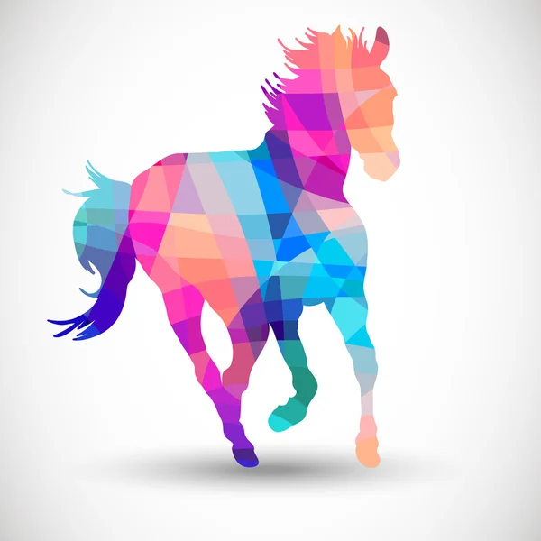 Abstract horse of geometric shapes — Stock Vector