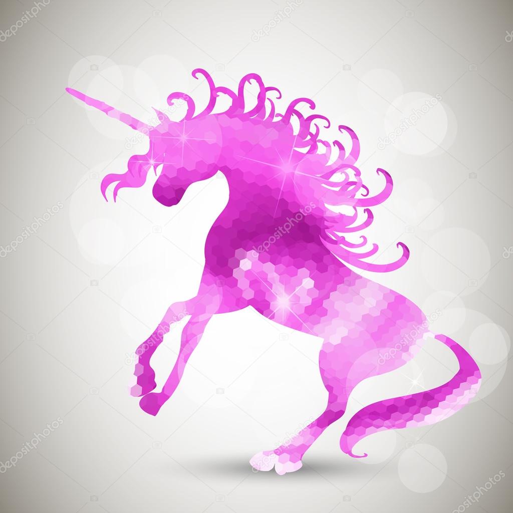 Abstract geometric background with unicorn