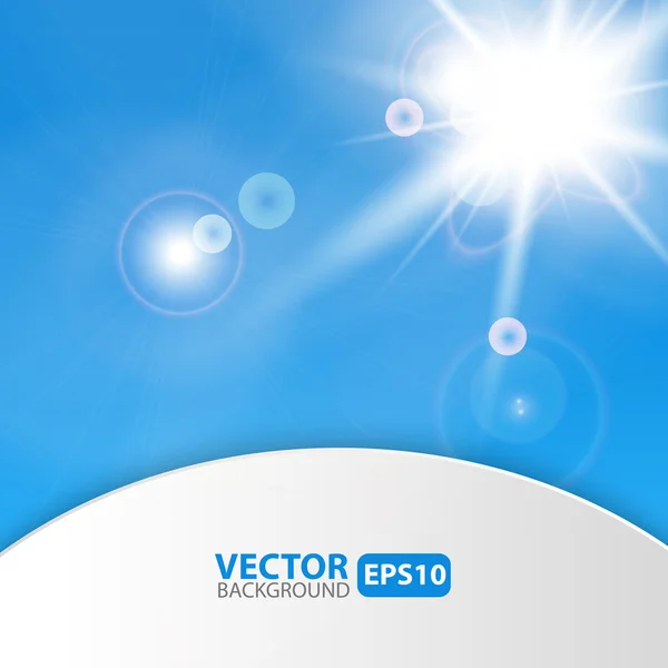 Blå abstrakt bakgrund med sunburst flare — Stock vektor