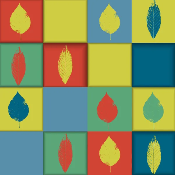 Yaprakları ile kesintisiz geometrik desen — Stok Vektör