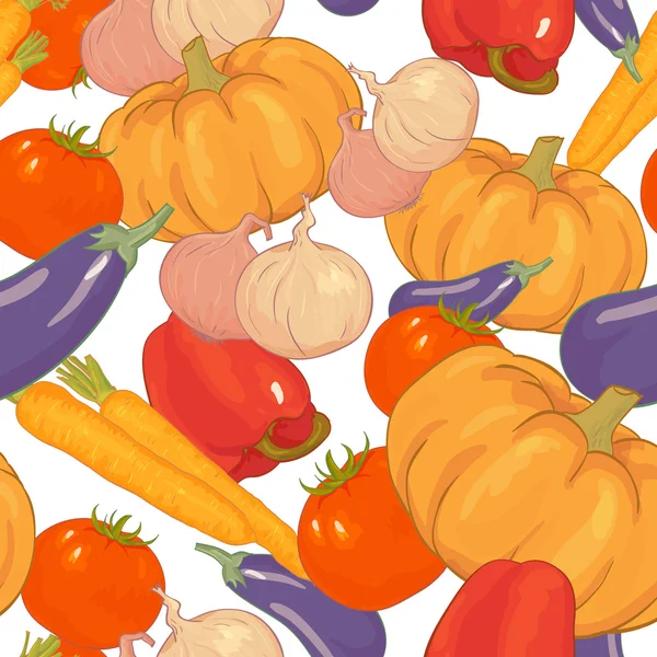 无缝背景与秋季蔬菜 — 图库矢量图片