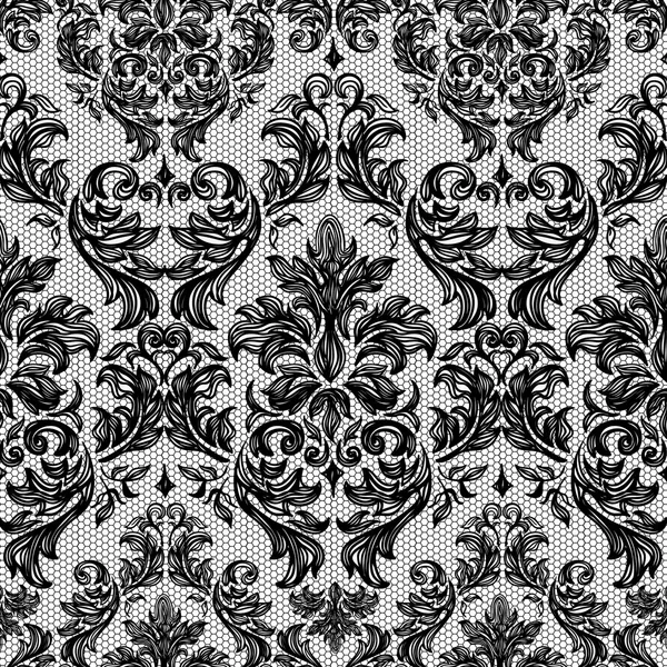 Fond baroque sans couture dentelle vintage — Image vectorielle