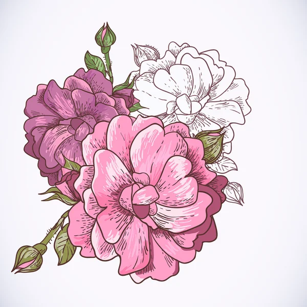 美しいバラの背景 — ストックベクタ