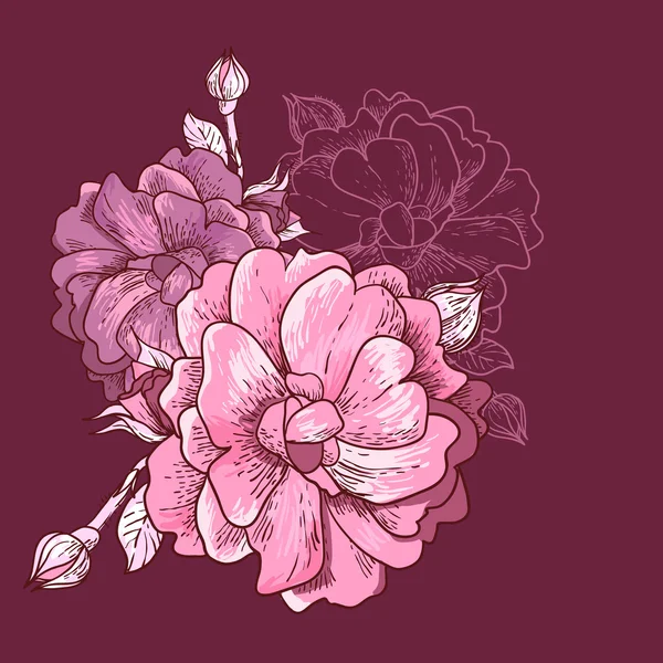 Mooie roos achtergrond — Stockvector
