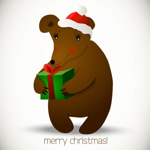 Navidad oso fondo — Vector de stock