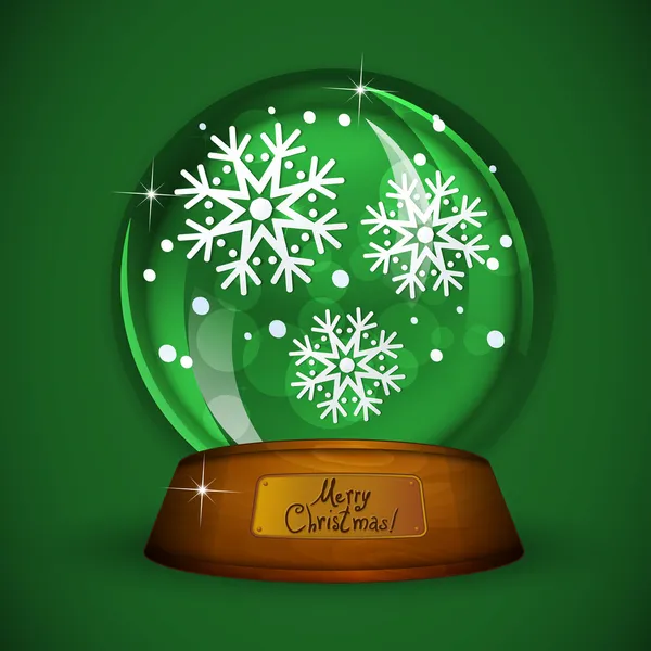 Christmas Snow globe with snowflake — Stock Vector