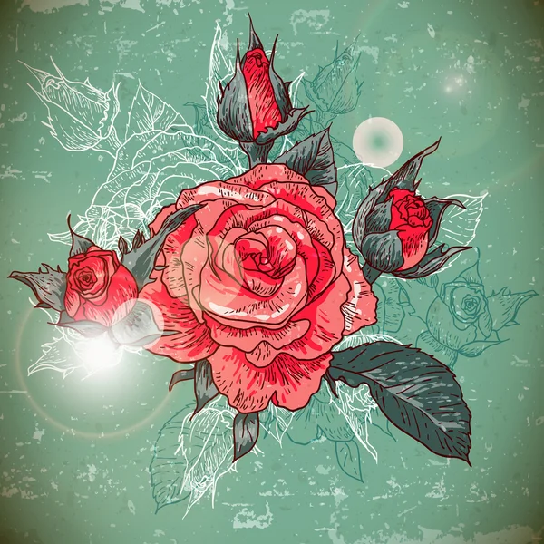 玫瑰背景 — 图库矢量图片