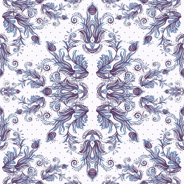 Fond vintage sans couture, motif baroque — Image vectorielle