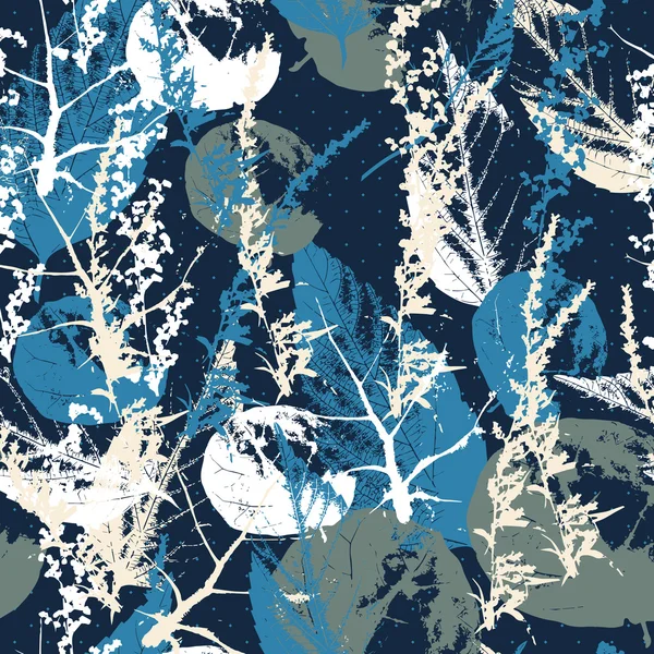 Abstract Naadloos patroon met bladeren — Stockvector