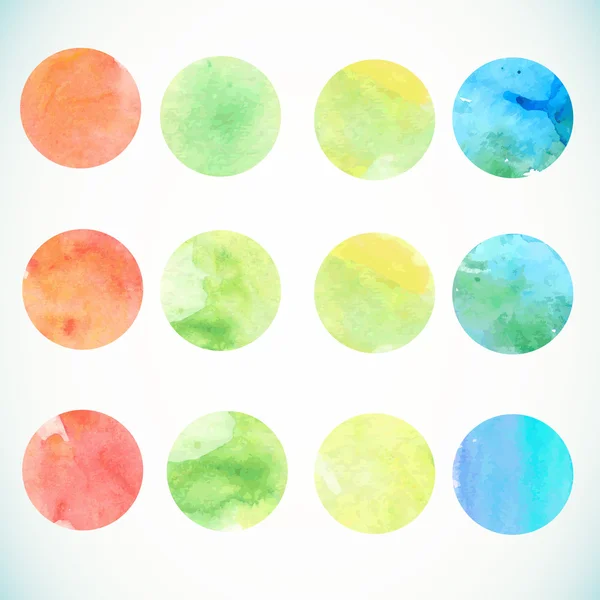 Éléments de conception cercle aquarelle — Image vectorielle