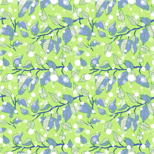 Green seamless pattern with branches — Stock Vector