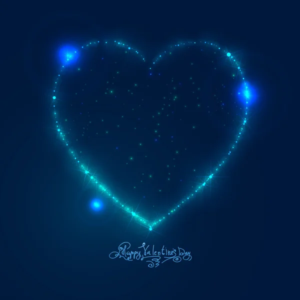 Älska hjärtat bakgrund från vackra ljusa stjärnor — Stock vektor