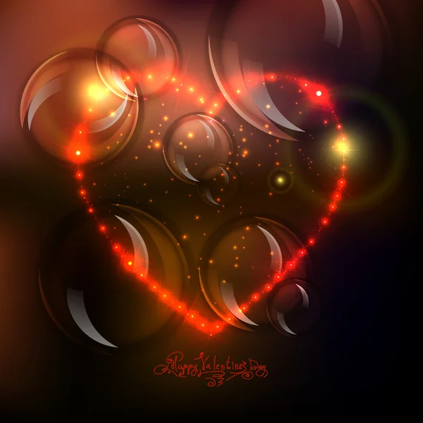 Любов серця фон з красивих яскравих зірок — стоковий вектор