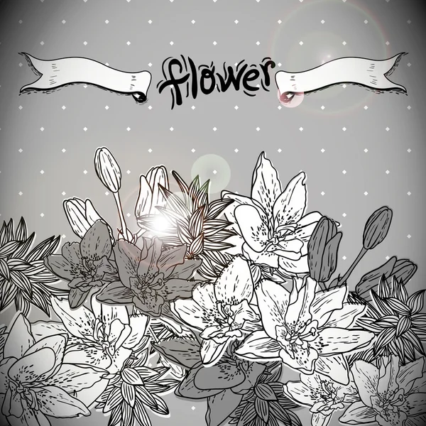 Floral achtergrond met bloeiende bloemen — Stockvector