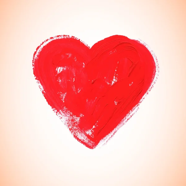 suluboya kırmızı kalp, vektör çizim