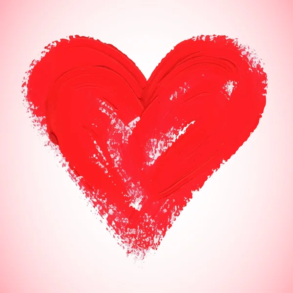 Watercolor red heart, vector illustration — Stock Vector