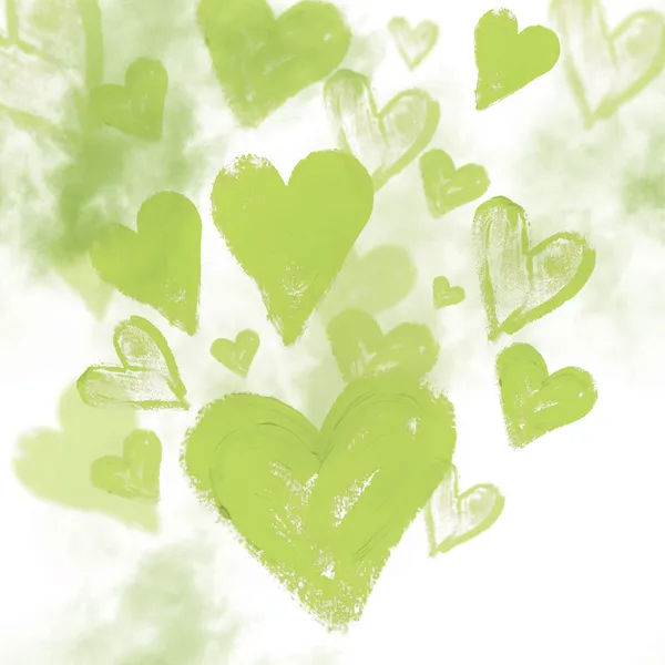 Watercolor background with hearts — Stock Photo, Image