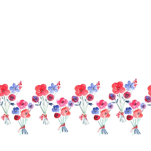 Ακουαρέλα floral ομοιογενές φόντο — Φωτογραφία Αρχείου
