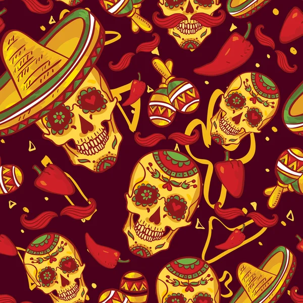 Cinco de Mayo padrão sem costura — Vetor de Stock