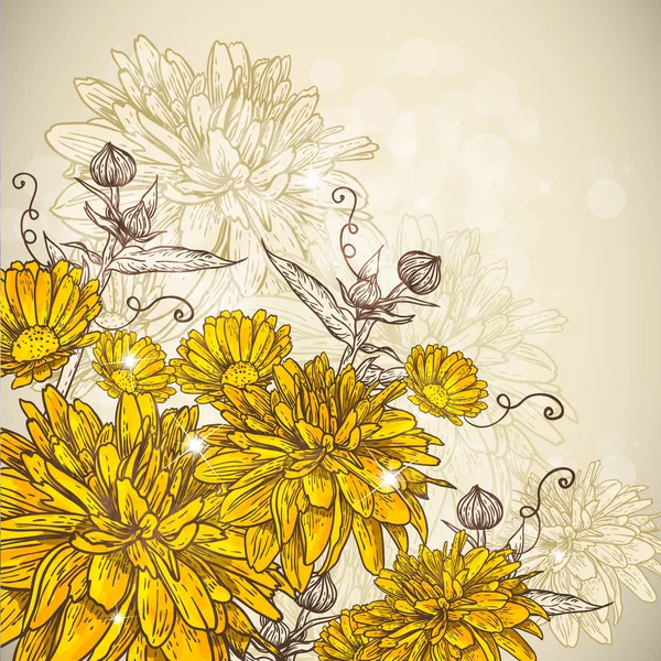 Hermoso fondo floral — Vector de stock