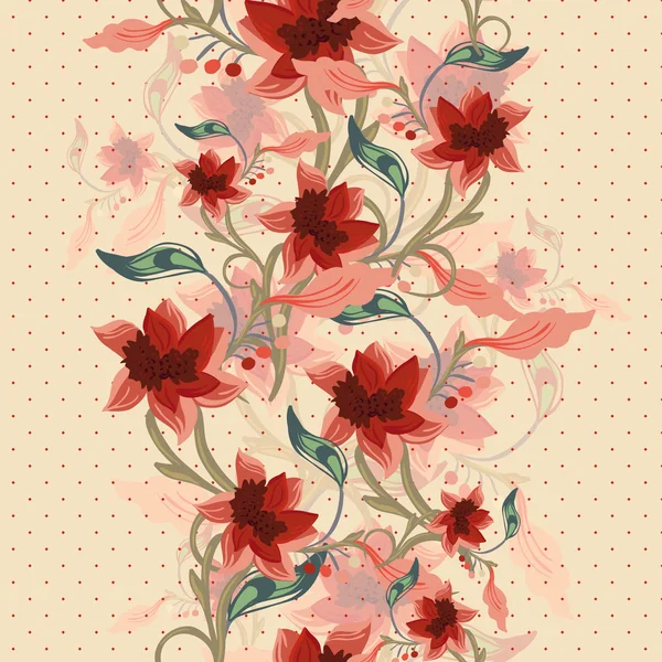 Vintage fundal floral fără sudură — Vector de stoc