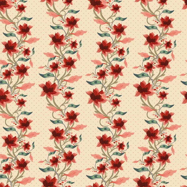 Vintage floral naadloze achtergrond — Stockvector