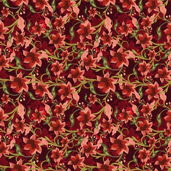 Vintage fond floral sans couture — Image vectorielle
