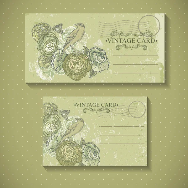 Carte Vintage Floral Vector — Image vectorielle