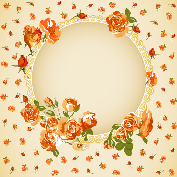 Vintage floral  background with roses