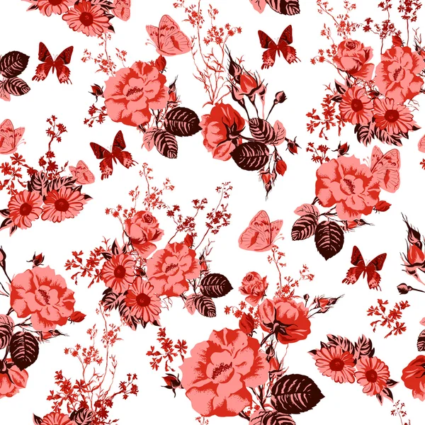 Hermosas rosas sin costura Fondo — Vector de stock