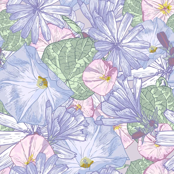 Modèle sans couture d'été avec des fleurs sauvages . — Image vectorielle