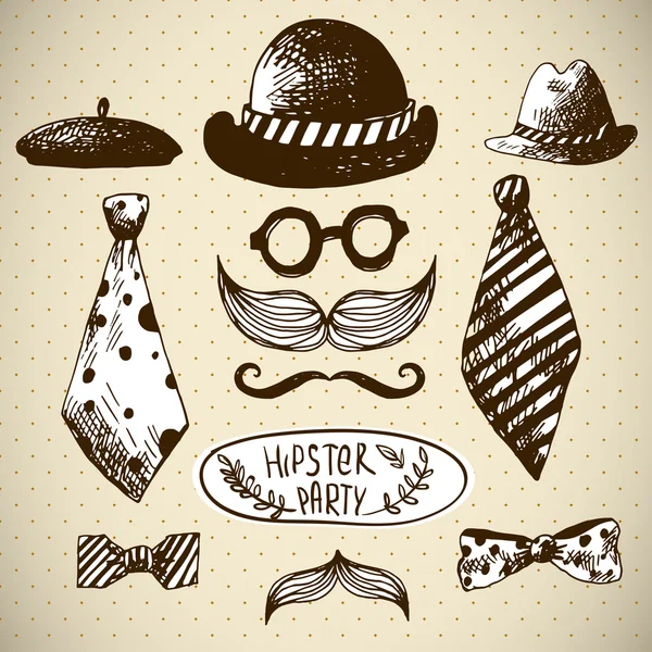 Hand Drawn Hipster Vector Design Elements — Stock Vector